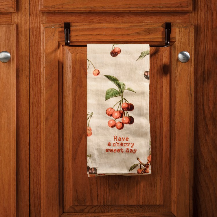 Have A Cherry Sweet Day Kitchen Towel - Cotton, Linen