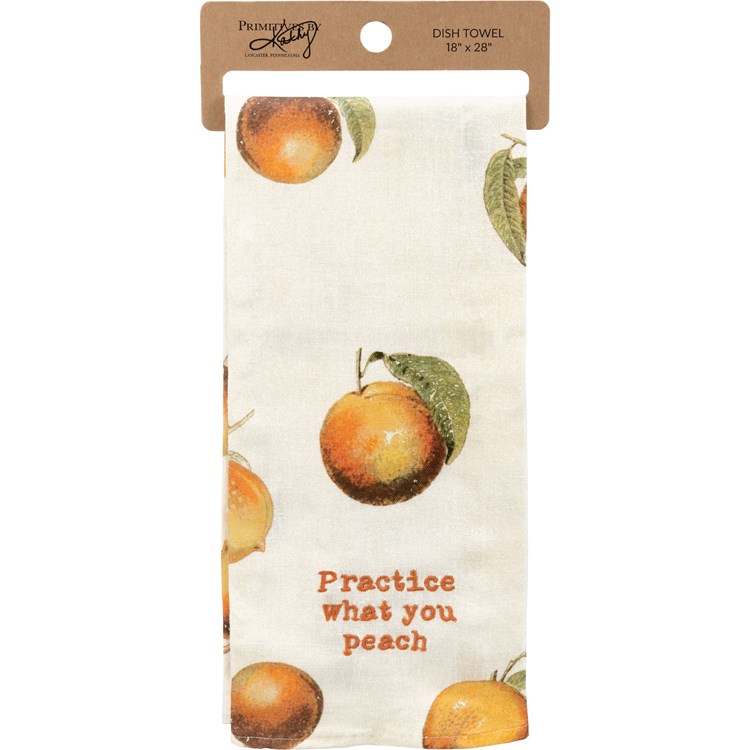 Practice What You Peach Kitchen Towel - Cotton, Linen