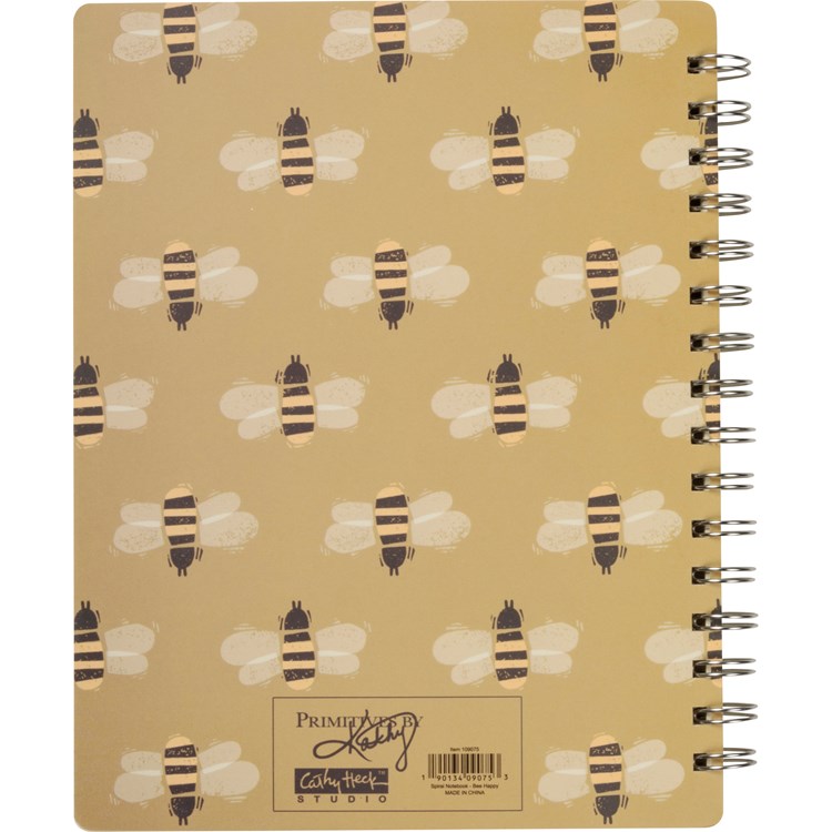 Bee Happy Spiral Notebook - Paper, Metal