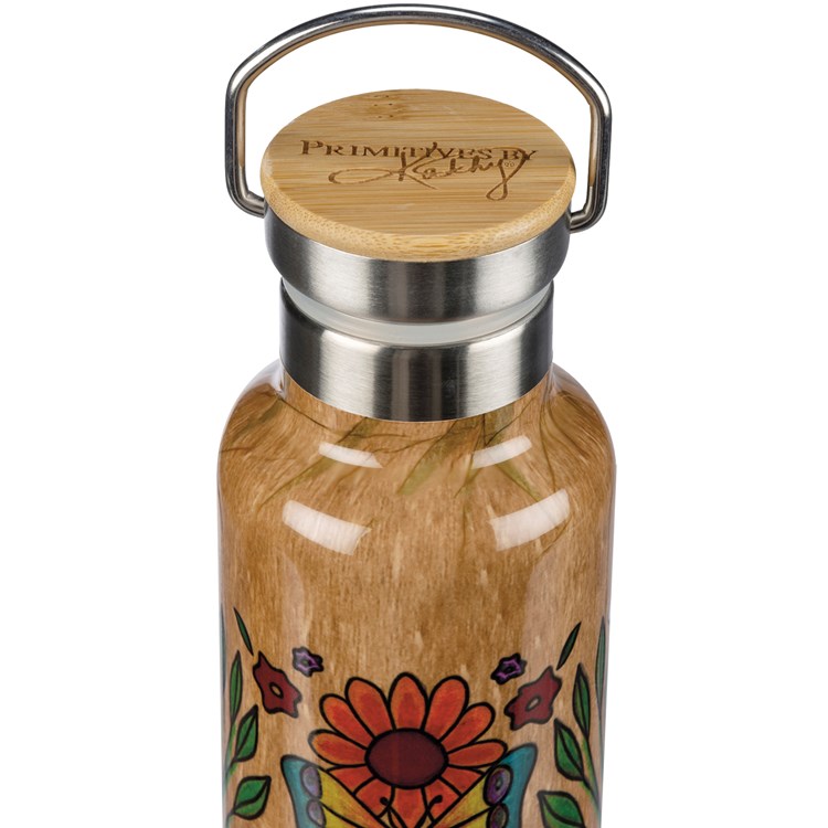 Live Your Best Life Insulated Bottle - Stainless Steel, Bamboo