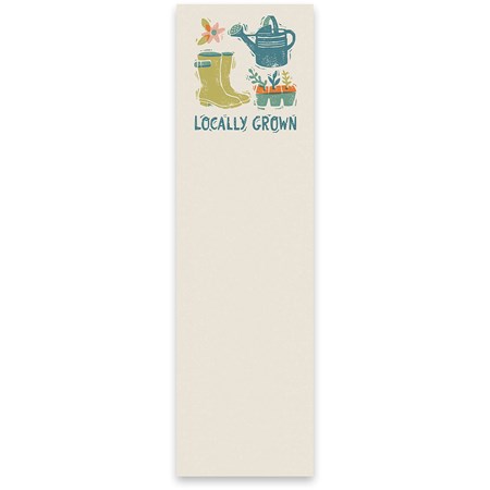List Notepad - Locally Grown - 2.75" x 9.50" x 0.25" - Paper, Magnet