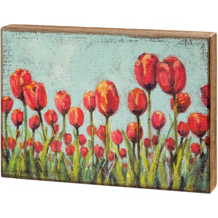 Tulips Box Sign - Wood