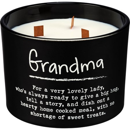 Jar Candle - Grandma - 14 oz., 4.50" Diameter x 3.25" - Soy Wax, Glass, Wood