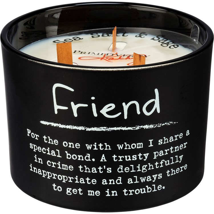 Friend Jar Candle - Soy Wax, Glass, Wood