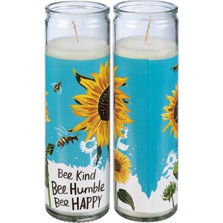 Jar Candle - Bee Kind Bee Humble Bee Happy - 14 oz., 2.50" Diameter x 8.25" - Soy Wax, Glass, Cotton