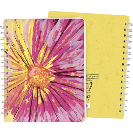 Pink Floral Spiral Notebook - Paper, Metal
