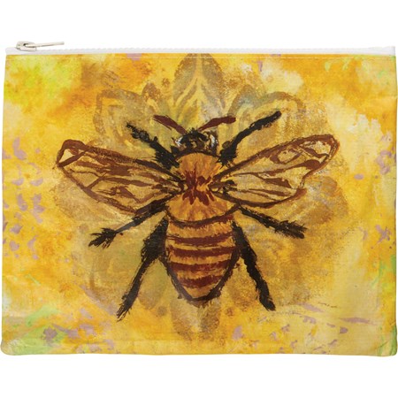 Bee Zipper Pouch - Post-Consumer Material, Plastic, Metal