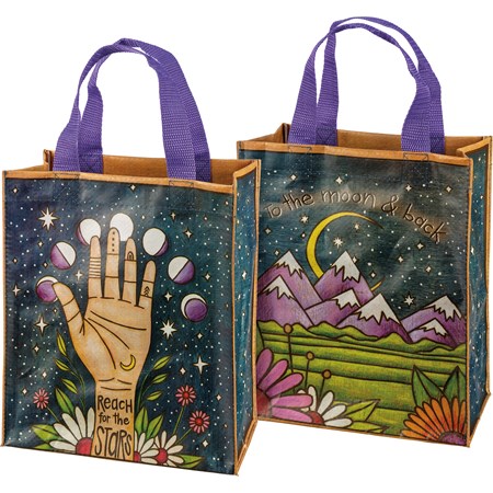 Daily Tote - To The Moon & Back - 8.75" x 10.25" x 4.75" - Post-Consumer Material, Nylon