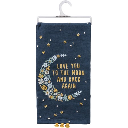 Kitchen Towel - You To The Moon And Back Again - 20" x 26" - Cotton, Linen