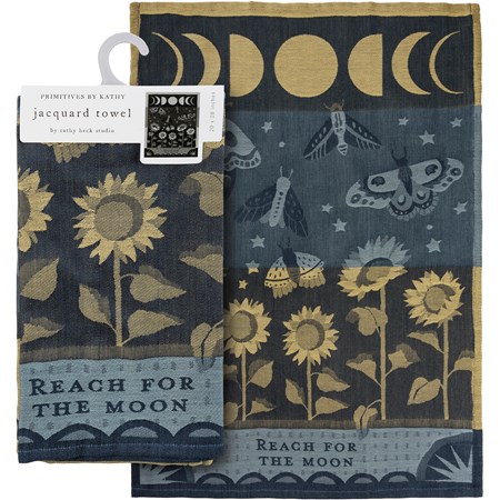 Kitchen Towel - Reach For The Moon - 20" x 28" - Cotton, Linen