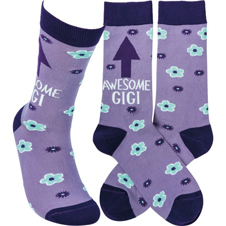 Socks - Awesome Gigi - One Size Fits Most - Cotton, Nylon, Spandex