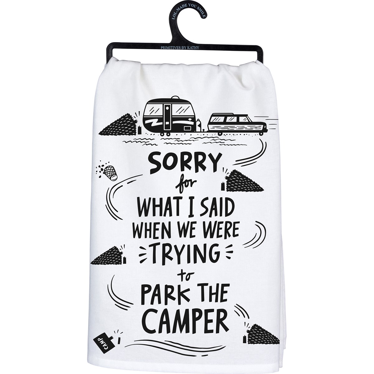 Kitchen Towel - We Were Trying To Park The Camper - 28" x 28" - Cotton
