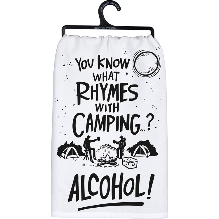 Kitchen Towel - Rhymes With Camping Alcohol - 28" x 28" - Cotton