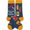 Socks - Awesome Grill Master - One Size Fits Most - Cotton, Nylon, Spandex