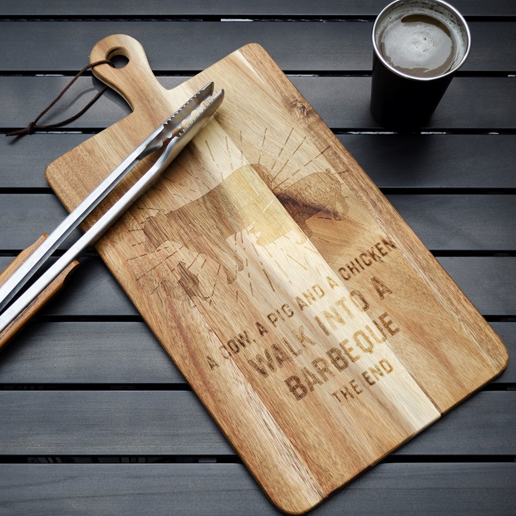Walk Into A Barbeque The End Cutting Board - Wood, Leather