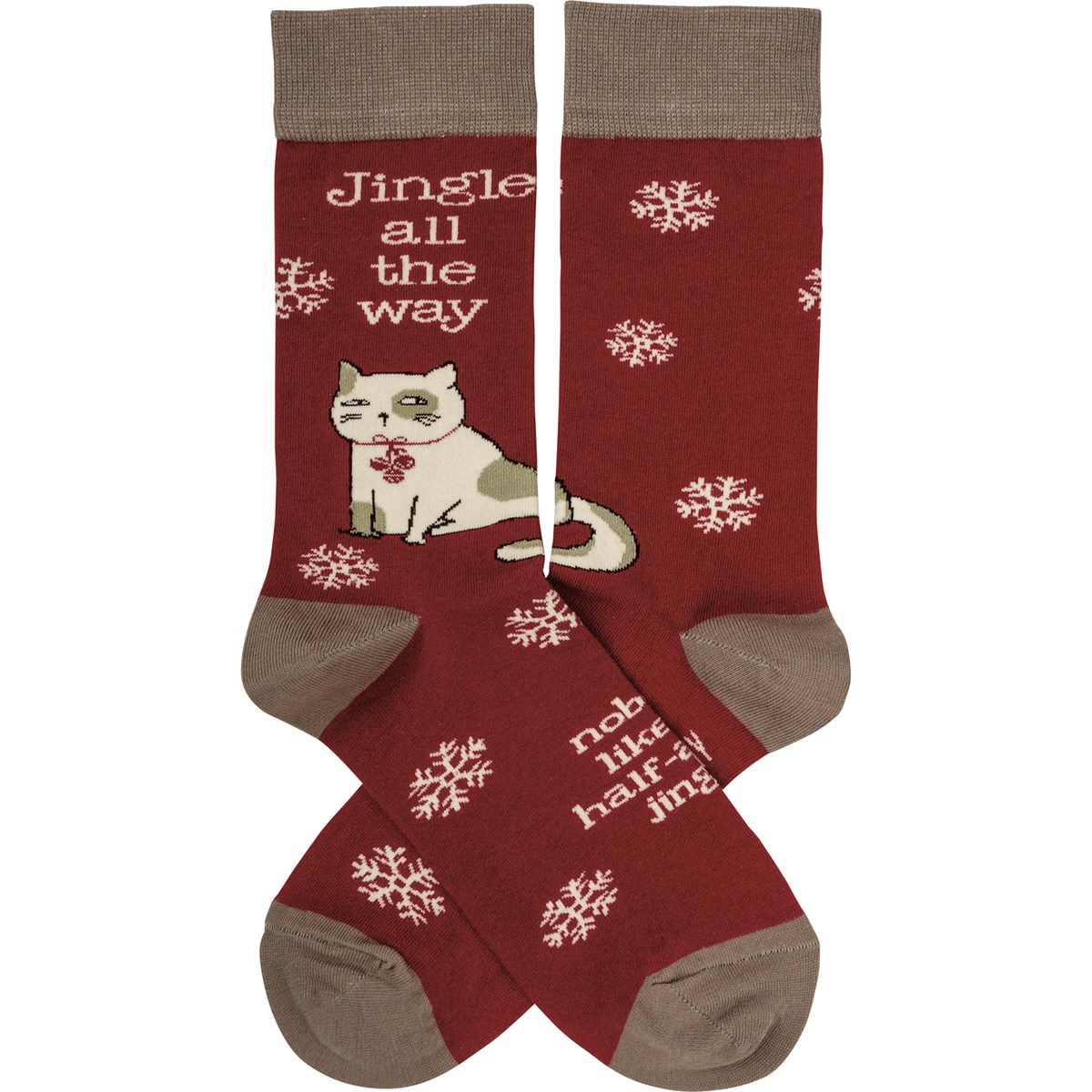 Socks - Jingle All The Way - One Size Fits Most - Cotton, Nylon, Spandex