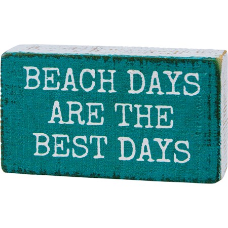 Block Sign - Beach Days Are The Best Days - 3.50" x 2" x 1" - Wood