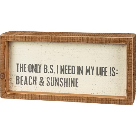Inset Box Sign - I Need In My Life - 8" x 4" x 1.75" - Wood