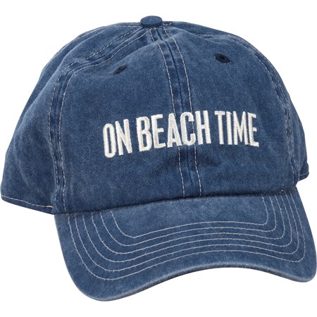 Baseball Cap - On Beach Time - One Size Fits Most - Cotton, Metal