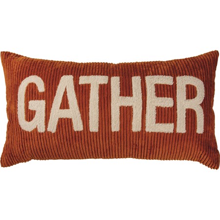 Pillow - Gather Corduroy - 20" x 10" - Cotton, Zipper