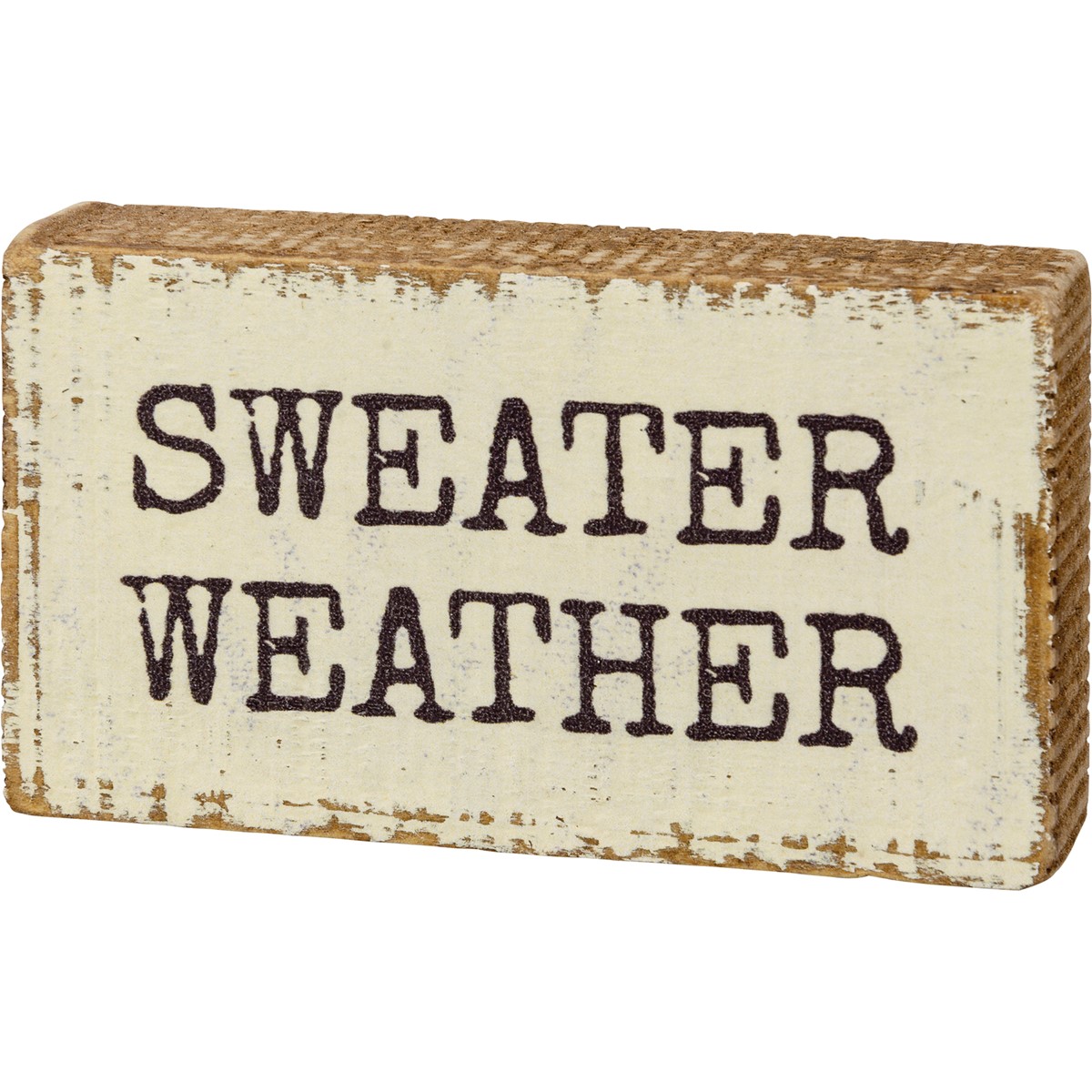 Sweater Weather Block Sign - Wood