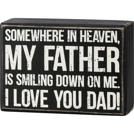 Box Sign - I Love You Dad - 5" x 3.50" x 1.75" - Wood