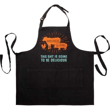 Apron - This Is Going To Be Delicious - 27.50" x 28" - Cotton, Metal