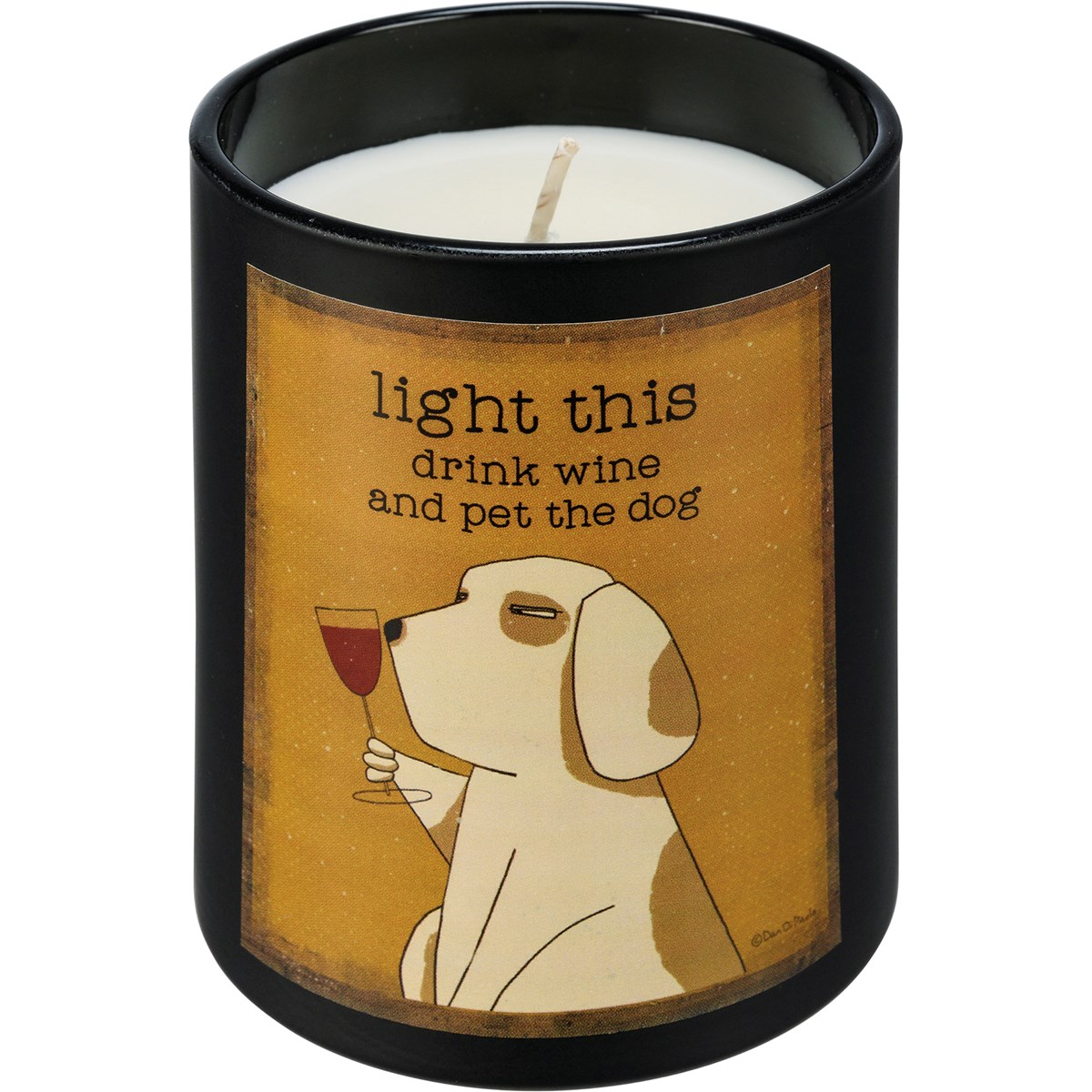 Light This Drink Wine And Pet The Dog Jar Candle - Soy Wax, Glass, Cotton