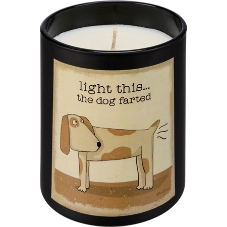 Jar Candle - Light This…The Dog Farted - 8 oz., 3.25" Diameter x 3.50" - Soy Wax, Glass, Cotton