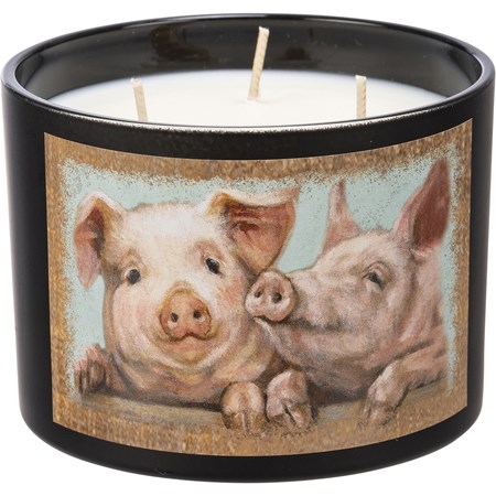 Jar Candle - Pigs - 14 oz., 4.50" Diameter x 3.25" - Soy Wax, Glass, Cotton