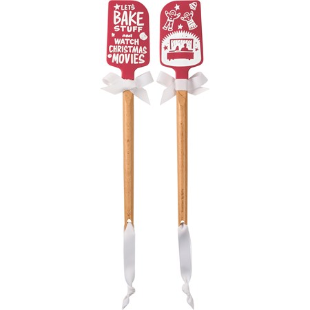 Let's Bake Stuff And Watch Movies Spatula - Silicone, Wood