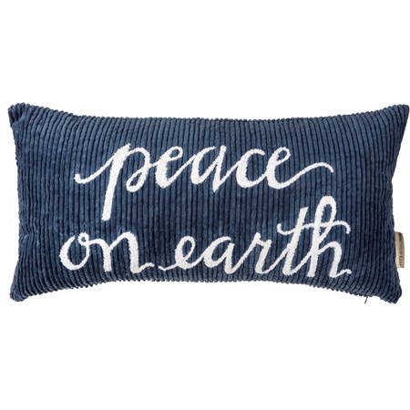 Peace On Earth Pillow - Corduroy, Zipper