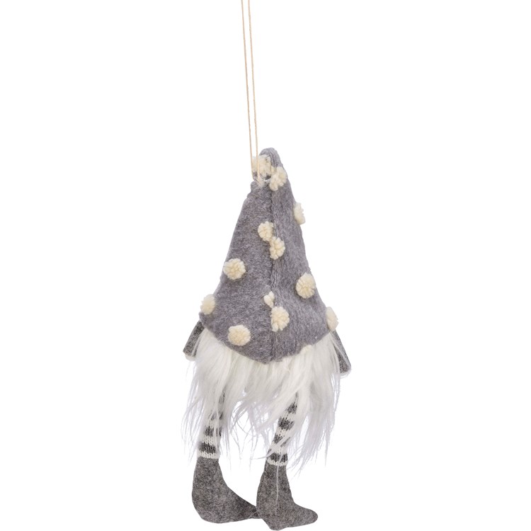 Grey Dot Gnome Ornament - Polyester, Plastic, LED