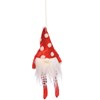 Red Polka Dot Gnome Ornament - Polyester, Plastic, LED