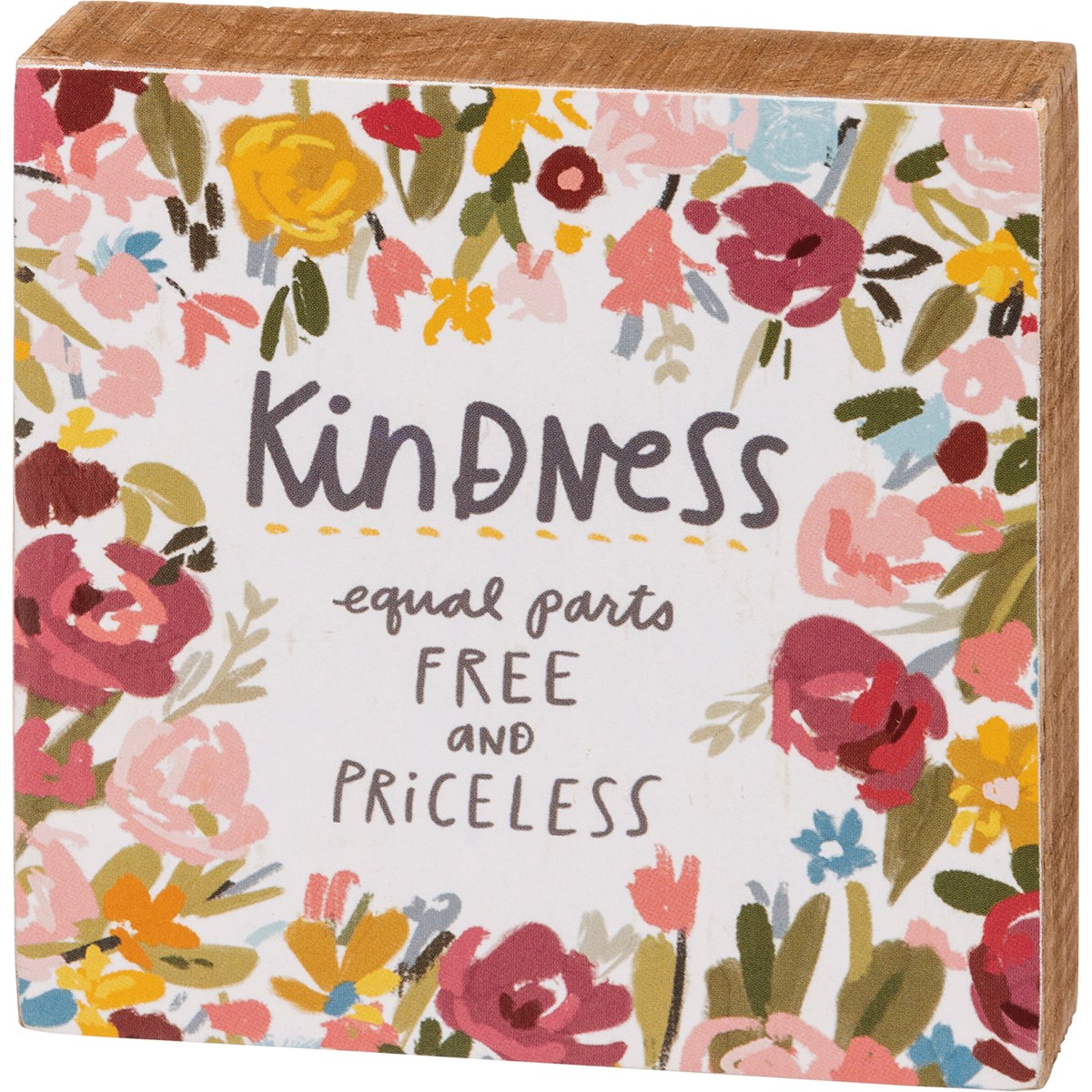 Equal Parts Free And Priceless Block Sign - Wood, Paper