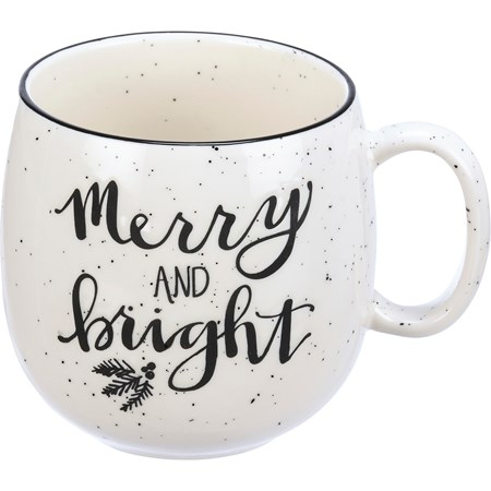 Mug - Merry & Bright - 18 oz., 5.50" x 4.50" x 4" - Stoneware