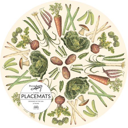 Paper Placemat - Veggies - 16" Diameter - Paper