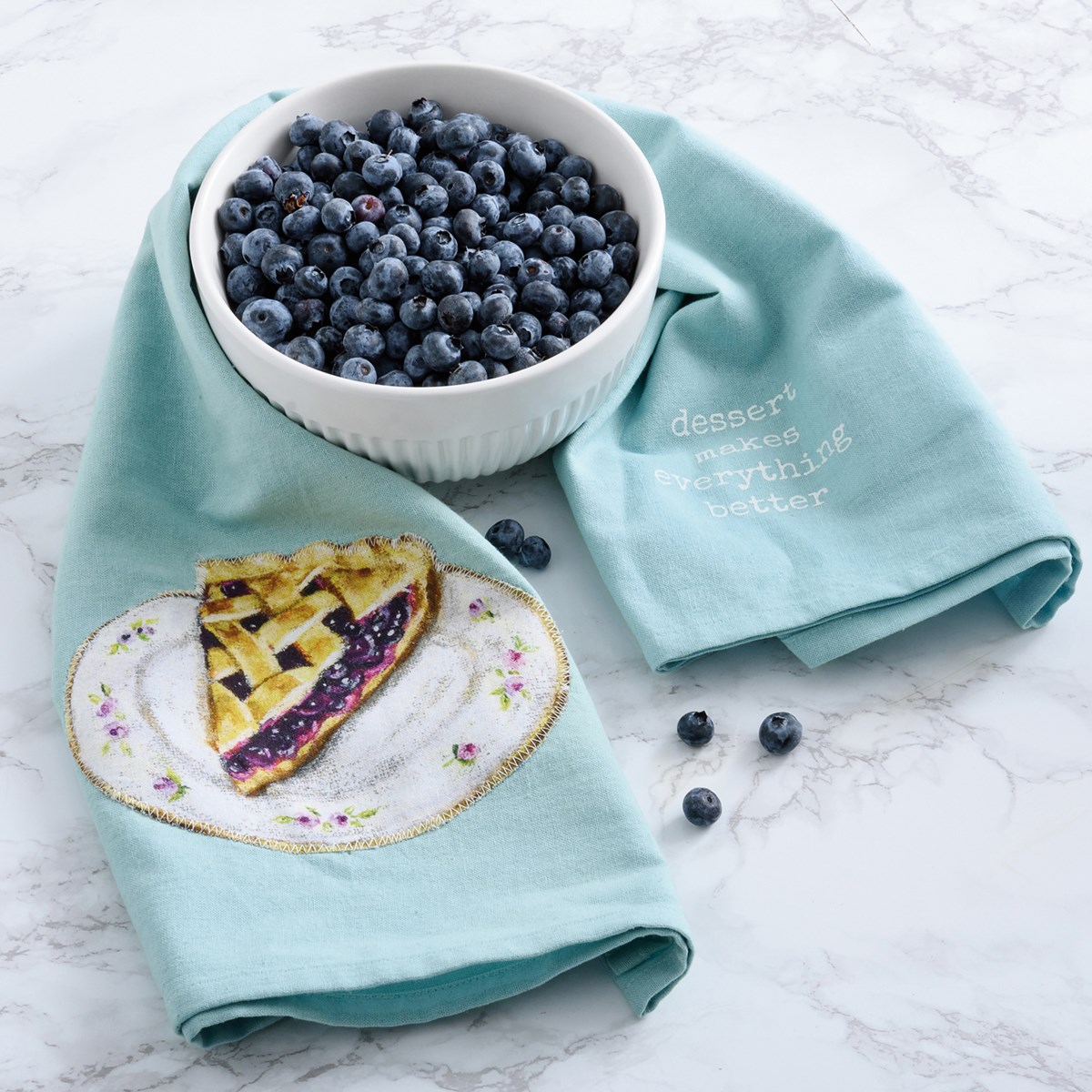 Blueberry Pie Slice Kitchen Towel - Cotton