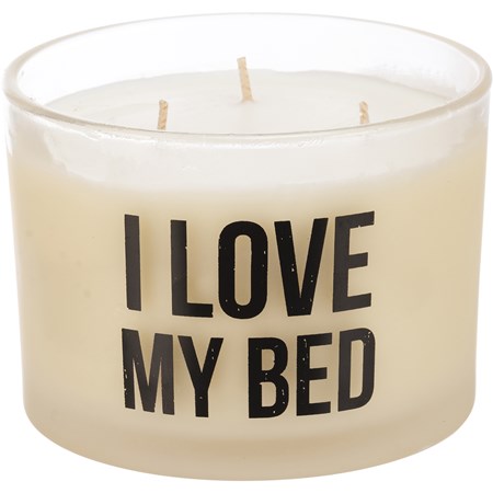 Jar Candle - I Love My Bed - 14 oz., 4.50" Diameter x 3.25" - Soy Wax, Glass, Cotton