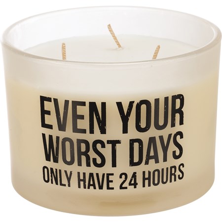 Jar Candle - Even Worst Days Only Have 24 Hours - 14 oz., 4.50" Diameter x 3.25" - Soy Wax, Glass, Cotton