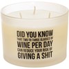 Two To Three Glasses Of Wine Per Day Jar Candle - Soy Wax, Glass, Cotton