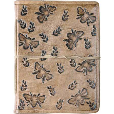 Journal - Bee & Floral - 5.50" x 7.50" x 1" - Leather, Paper