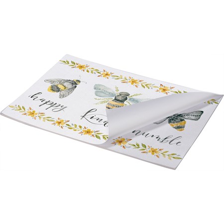 Paper Placemat Pad - Happy Kind Humble - 17.50" x 12" - Paper