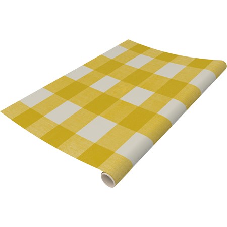 Gold Buffalo Check Paper Table Runner - Paper