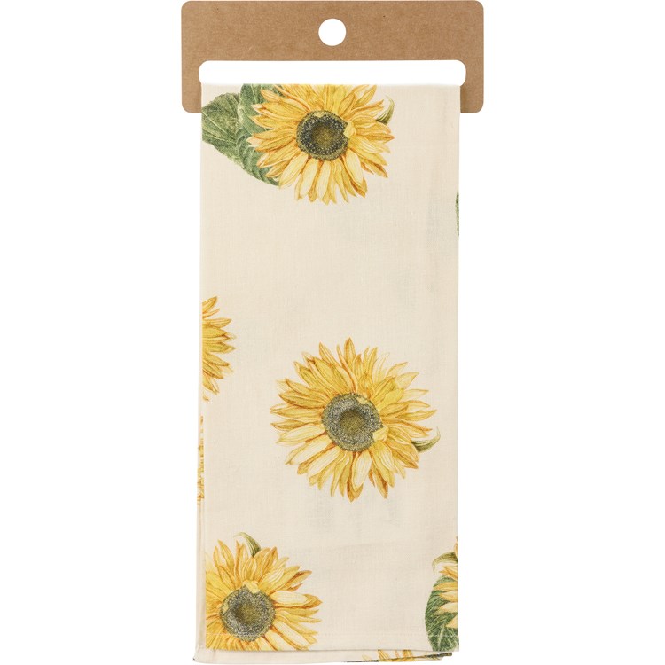 Girls Just Wanna Have Sunflowers Kitchen Towel - Cotton, Linen