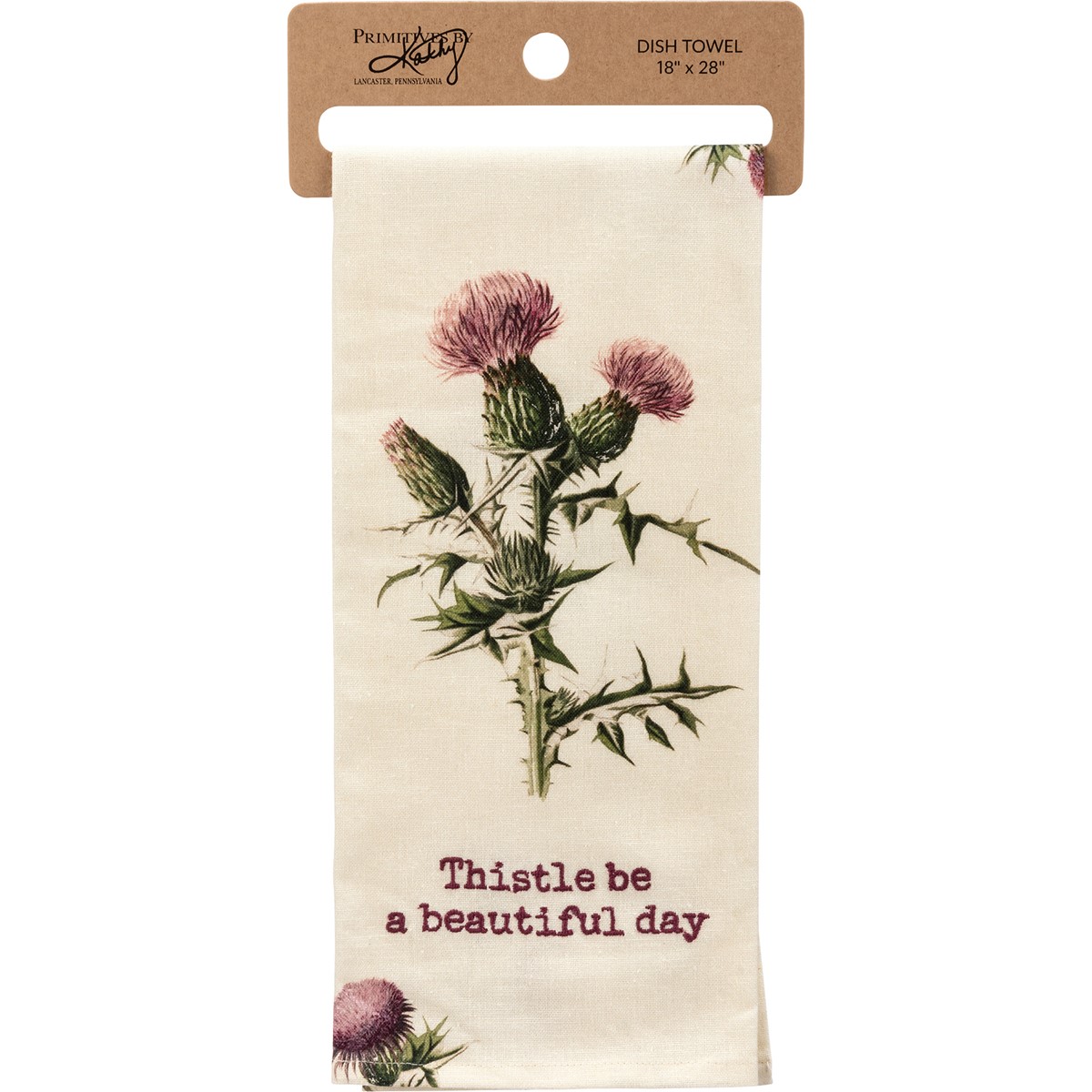 Thistle Be A Beautiful Day Kitchen Towel - Cotton, Linen