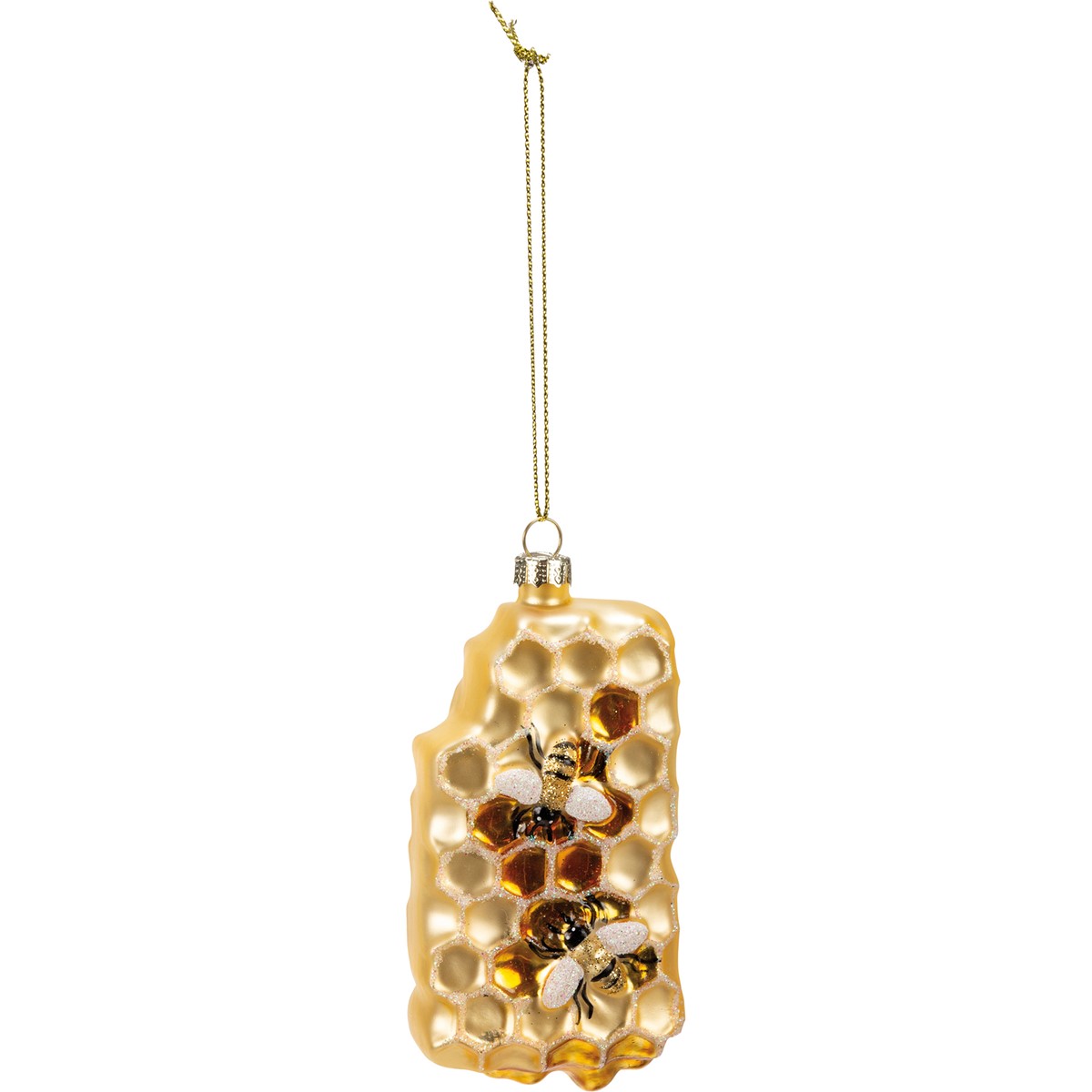 Glass Honeycomb Ornament - Glass, Metal, Glitter
