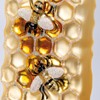Glass Honeycomb Ornament - Glass, Metal, Glitter