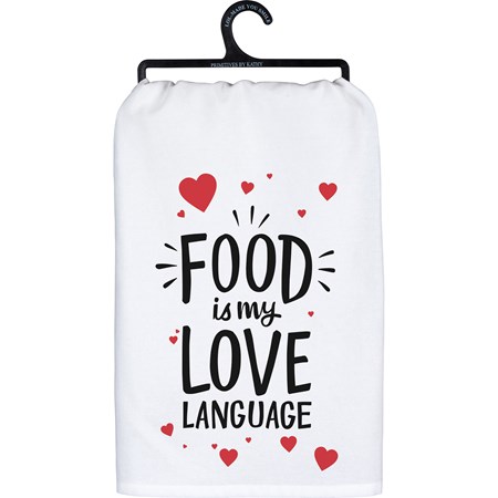 Kitchen Towel - Food Is My Love Language - 28" x 28" - Cotton