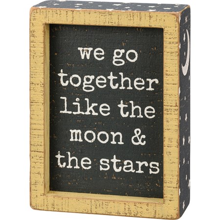 Inset Box Sign - Like The Moon & The Stars - 4.50" x 6" x 1.75" - Wood